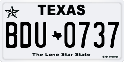 TX license plate BDU0737