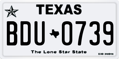 TX license plate BDU0739