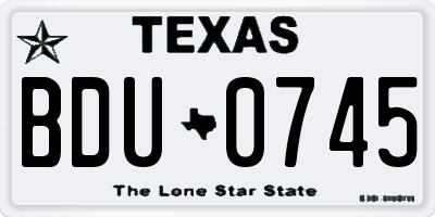 TX license plate BDU0745