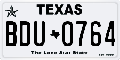 TX license plate BDU0764