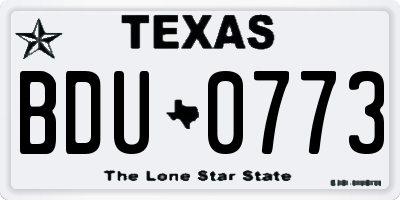 TX license plate BDU0773