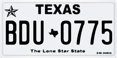 TX license plate BDU0775