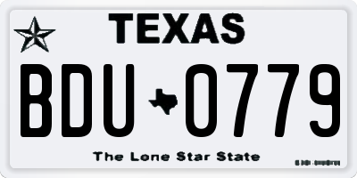 TX license plate BDU0779