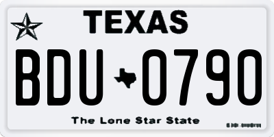 TX license plate BDU0790