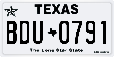 TX license plate BDU0791