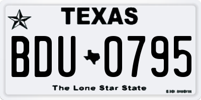 TX license plate BDU0795