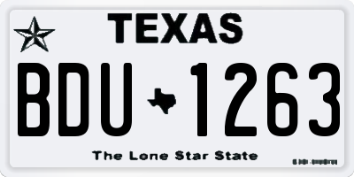TX license plate BDU1263