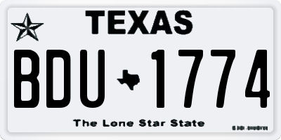 TX license plate BDU1774
