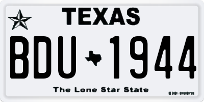 TX license plate BDU1944
