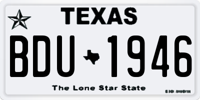 TX license plate BDU1946