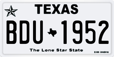 TX license plate BDU1952
