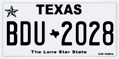 TX license plate BDU2028