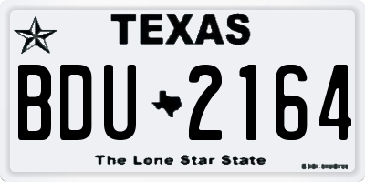 TX license plate BDU2164