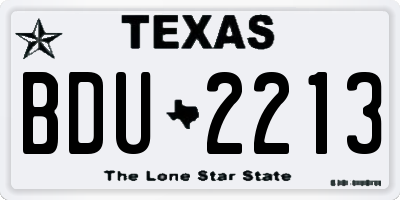 TX license plate BDU2213