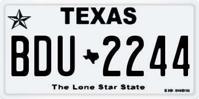 TX license plate BDU2244