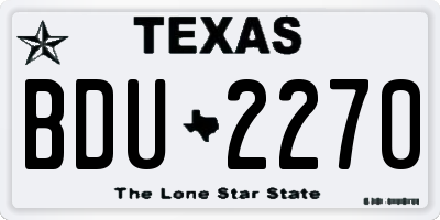 TX license plate BDU2270