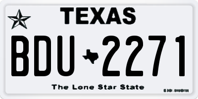TX license plate BDU2271