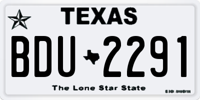 TX license plate BDU2291