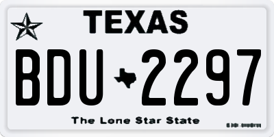 TX license plate BDU2297
