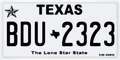 TX license plate BDU2323