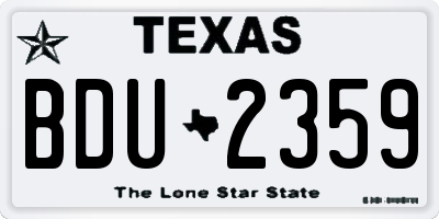 TX license plate BDU2359