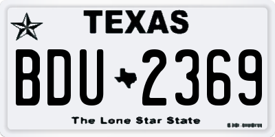 TX license plate BDU2369
