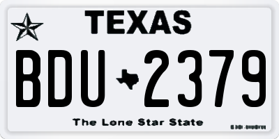 TX license plate BDU2379