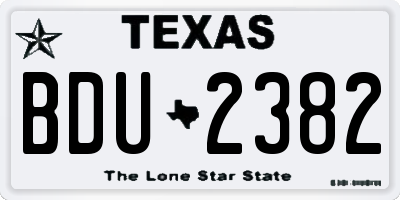 TX license plate BDU2382
