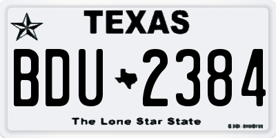 TX license plate BDU2384