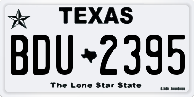 TX license plate BDU2395