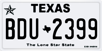 TX license plate BDU2399