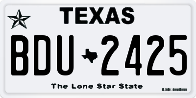 TX license plate BDU2425