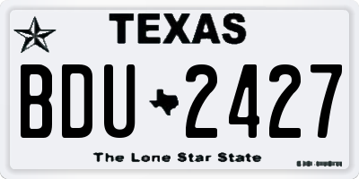 TX license plate BDU2427