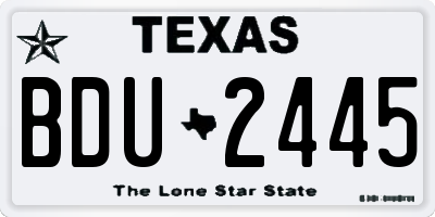 TX license plate BDU2445
