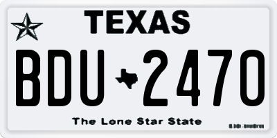 TX license plate BDU2470