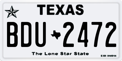 TX license plate BDU2472
