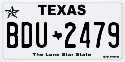 TX license plate BDU2479