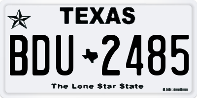 TX license plate BDU2485