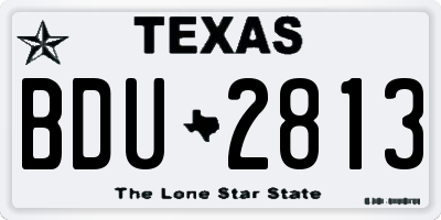 TX license plate BDU2813