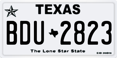 TX license plate BDU2823