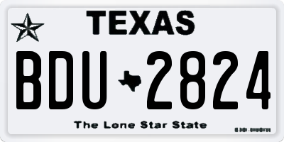 TX license plate BDU2824