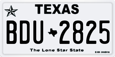 TX license plate BDU2825