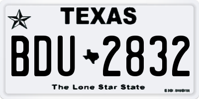 TX license plate BDU2832