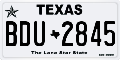 TX license plate BDU2845
