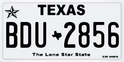 TX license plate BDU2856
