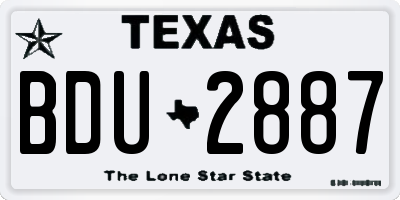 TX license plate BDU2887