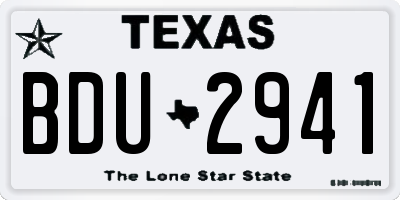 TX license plate BDU2941