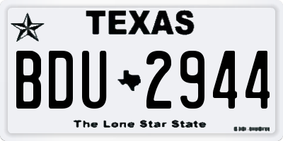 TX license plate BDU2944