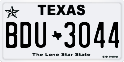 TX license plate BDU3044