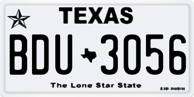 TX license plate BDU3056